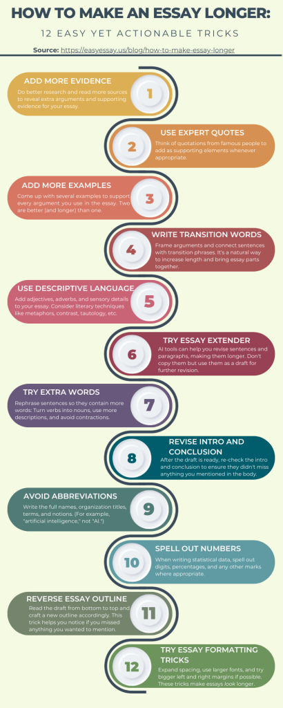 easy ways to make an essay longer